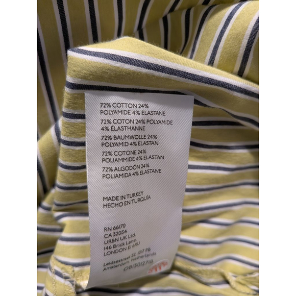 Women's Maeve by Anthropologie Striped Shirt Dress L Blue Yellow - Picture 9 of 10